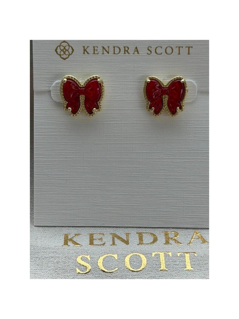 Kendra Scott red bow earrings